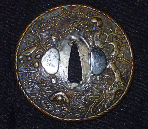 Large shinchu tsuba