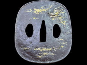 Toryusai school Tsuba of Cuckoo and Moon