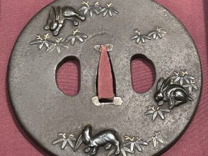 Antique Japanese Katana Rabbit Tsuba