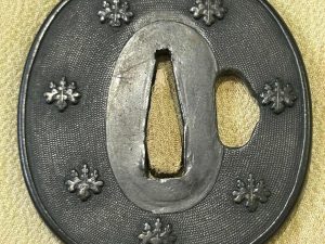 Wakizashi Kokinko Tsuba With Kirimon