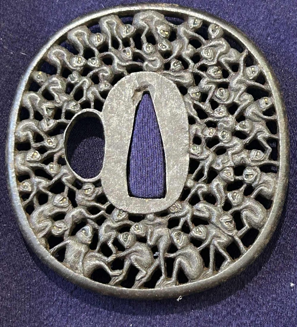 Thousand Monkey Tsuba with NBTHK Hozon Certificate