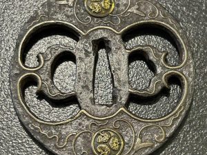 Heianjo Tsuba with Tokugawa Aoi Mon