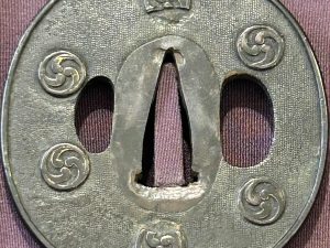 Ko Kinko Tsuba With Mitsu Tomoe Mon with Hozon Certificate