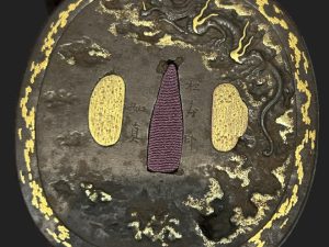 Excellent Dragon Katana Tsuba by Shōjusai Joshin with NBTHK Hozon Certificate