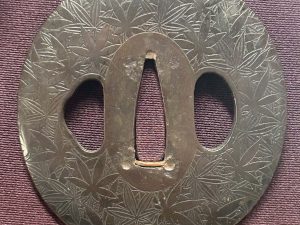 Antique Japanese Katana Kinko Shakudo Tsuba